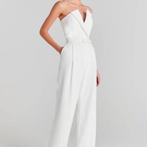 White strapless jumpsuit